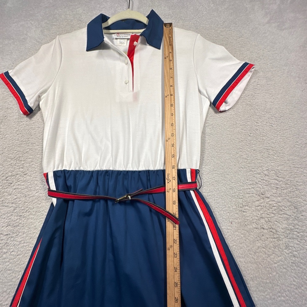 Sears The Sportdress Dress Women 11/12 Blue White Red 70s Vintage Union Made USA - Picture 10 of 11